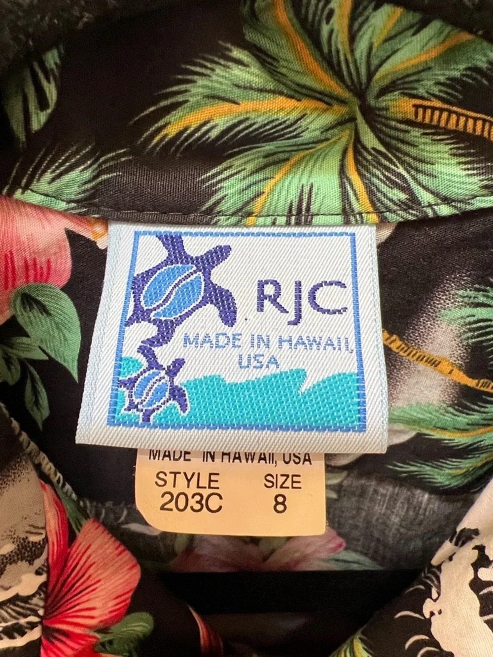 Made in Hawaii RJC Tropical Flamingo Hawaiian Shirt, made in USA, 100% cotton - Picture 2 of 4